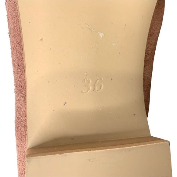 𝅺BRUSQUE ‘Dani’ Pointed Toe Genuine Suede Studded Flat in Light Pink Sz 36 - Picture 9 of 11